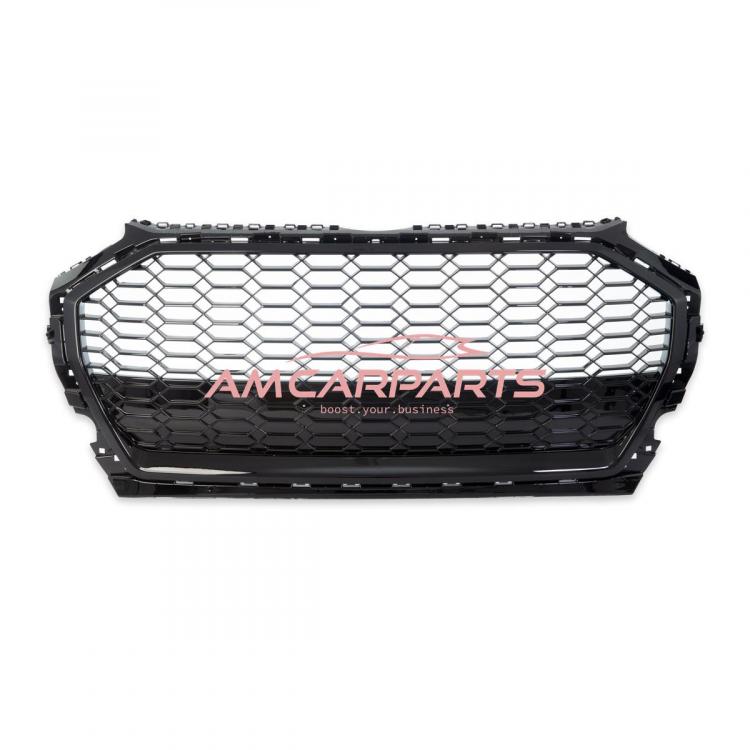 Preview: Upgrade Sportgrill / Kühlergrill für Audi Q5 FY Facelift 20+ Hochglanz Schwarz in Wabendesign