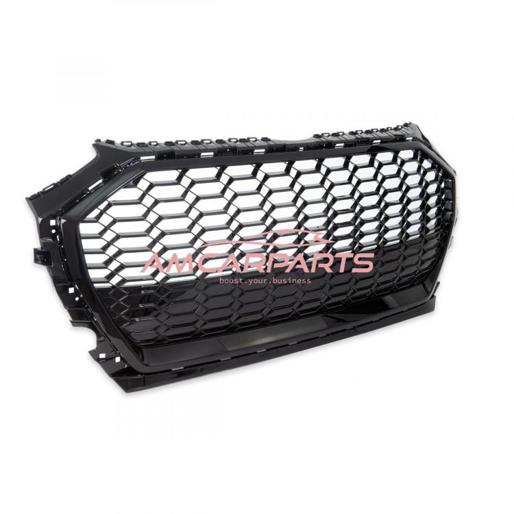 Upgrade Sportgrill / Kühlergrill für Audi Q5 FY Facelift 20+ Hochglanz Schwarz in Wabendesign