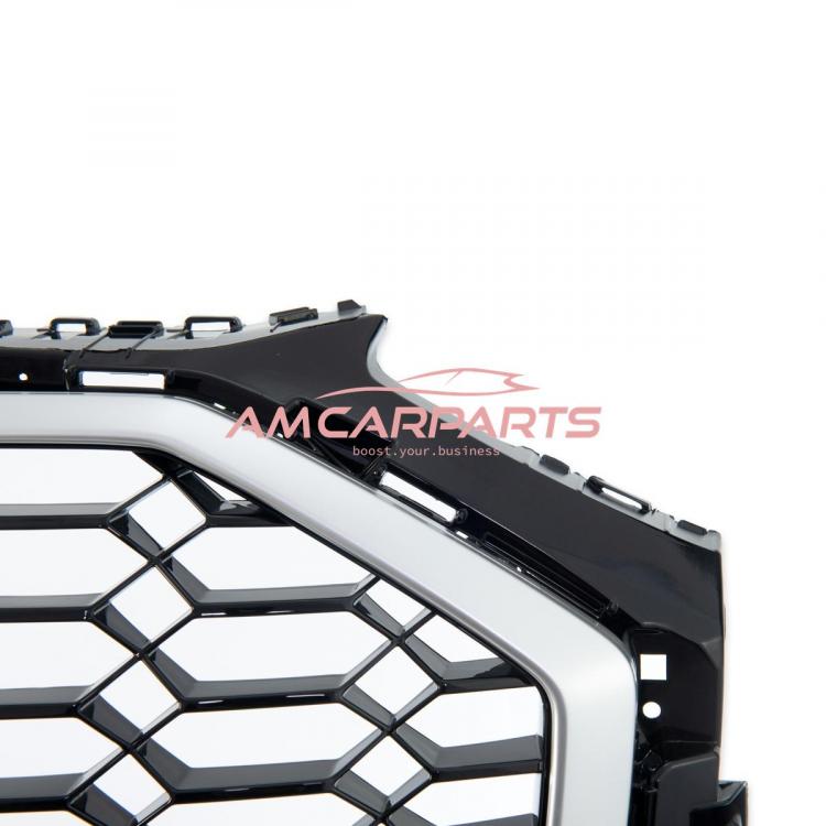 Preview: Upgrade Sportgrill / Kühlergrill für Audi Q5 FY Facelift 20+ Hochglanz Schwarz / Matt Silber in Wabendesign