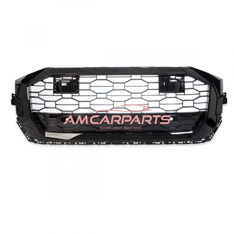 Preview: Upgrade Sportgrill / Kühlergrill für Audi Q8 4M 19+ Hochglanz Schwarz in Wabendesign