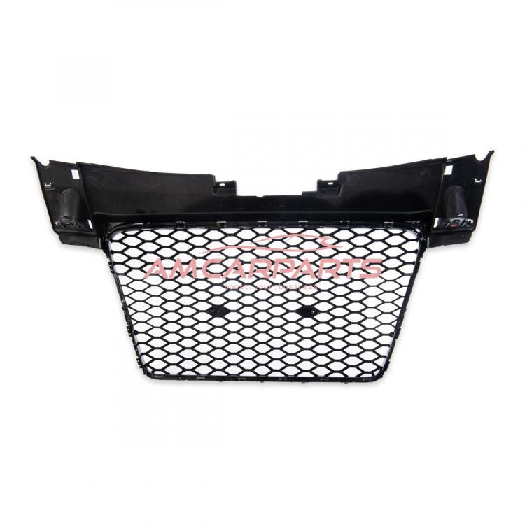 Upgrade Sportgrill / Kühlergrill für Audi TT 8J 06-14 Hochglanz Schwarz / Chrom in Wabendesign