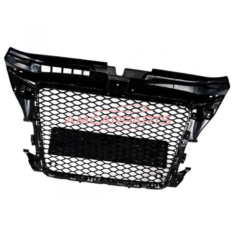 Preview: Upgrade Sportgrill / Kühlergrill für Audi A3 8P Facelift 08-13 Hochglanz Schwarz / Chrom in Wabendesign