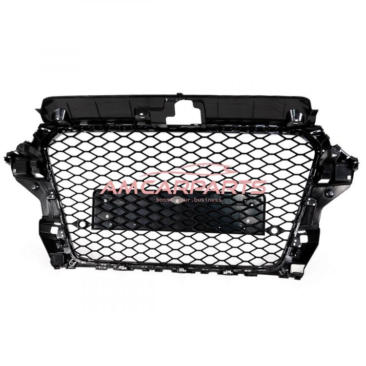 Preview: Upgrade Sportgrill / Kühlergrill für Audi A3 8V Vor-Facelift 13-15 Hochglanz Schwarz / Chrom in Wabendesign