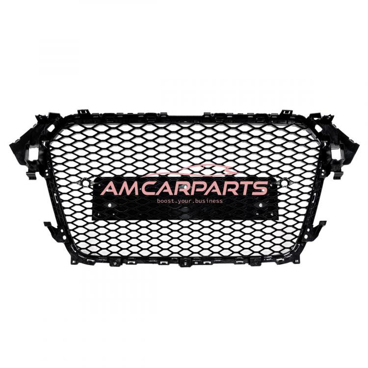 Preview: Upgrade Sportgrill / Kühlergrill für Audi A4 B8 8K Facelift 12-15 Hochglanz Schwarz / Chrom in Wabendesign