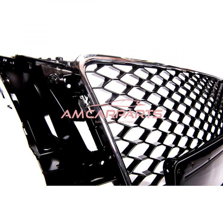 Upgrade Sportgrill / Kühlergrill für Audi A5 8T 07-11 Hochglanz Schwarz / Chrom in Wabendesign