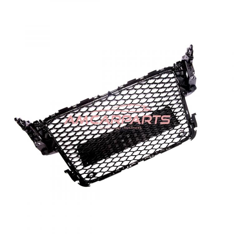 Upgrade Sportgrill / Kühlergrill für Audi A5 8T 07-11 Hochglanz Schwarz / Chrom in Wabendesign