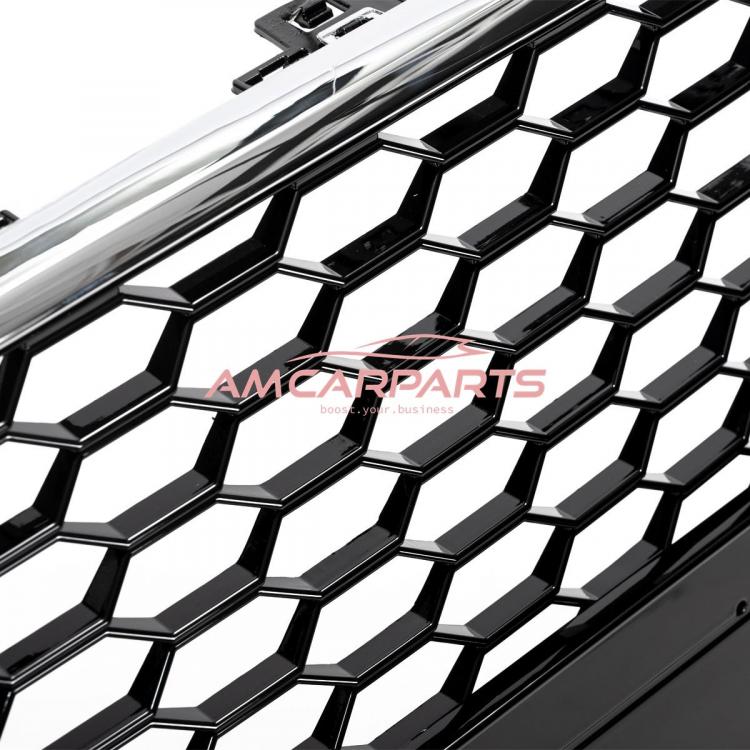Preview: Upgrade Sportgrill / Kühlergrill für Audi A6 C7 4G Facelift 15-18 Hochglanz Schwarz / Chrom in Wabendesign