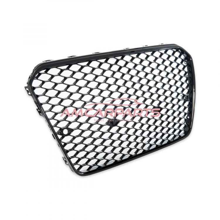 Preview: Upgrade Sportgrill / Kühlergrill für Audi A5 8T Facelift 11-15 Hochglanz Schwarz in Wabendesign