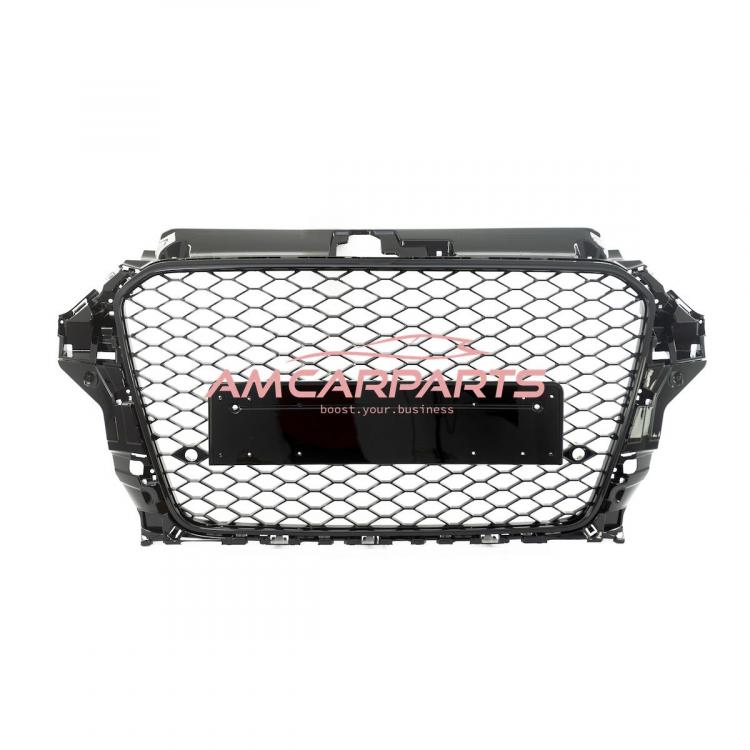 Preview: Upgrade Sportgrill / Kühlergrill für Audi A3 8V Vor-Facelift 13-15 Hochglanz Schwarz in Wabendesign