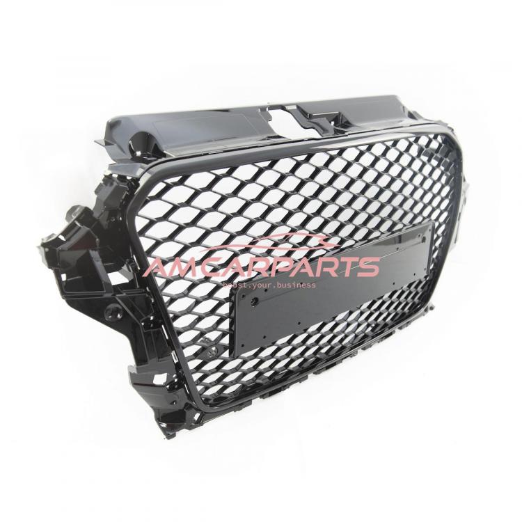 Upgrade Sportgrill / Kühlergrill für Audi A3 8V Vor-Facelift 13-15 Hochglanz Schwarz in Wabendesign