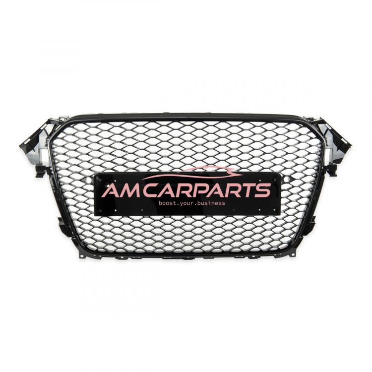 Preview: Upgrade Sportgrill / Kühlergrill für Audi A4 B8 8K Facelift 12-15 Hochglanz Schwarz in Wabendesign