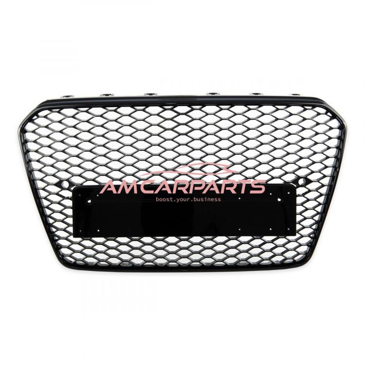 Preview: Upgrade Sportgrill / Kühlergrill für Audi A5 8T Facelift 12-16 Hochglanz Schwarz in Wabendesign
