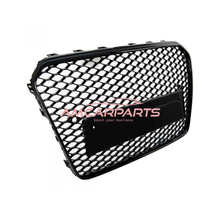 Upgrade Sportgrill / Kühlergrill für Audi A5 8T Facelift 12-16 Hochglanz Schwarz in Wabendesign