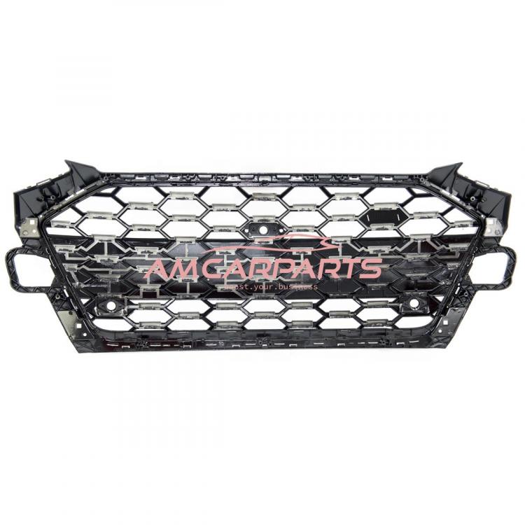 Upgrade Sportgrill / Kühlergrill für Audi A4 B9 8W Facelift 19-23 Hochglanz Schwarz / Hochglanz Silber in Wabendesign