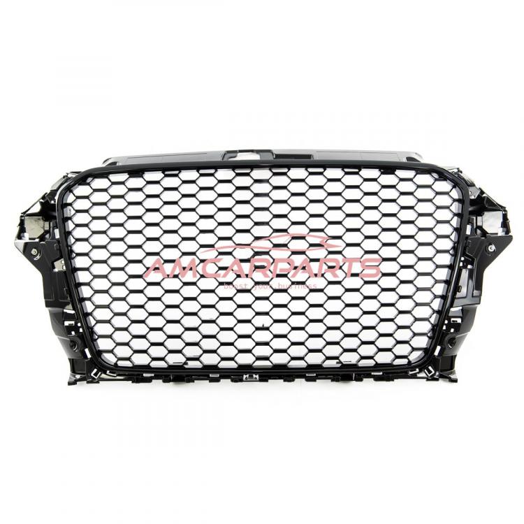 Preview: Upgrade Sportgrill / Kühlergrill für Audi A3 8V Vor-Facelift 12-16 Hochglanz Schwarz in Wabendesign