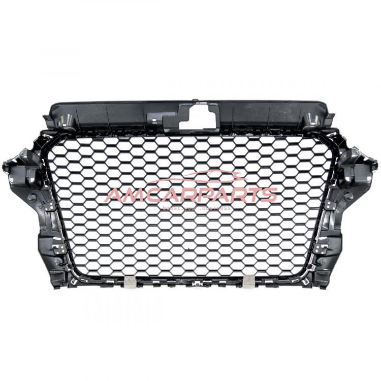 Upgrade Sportgrill / Kühlergrill für Audi A3 8V Vor-Facelift 12-16 Hochglanz Schwarz in Wabendesign