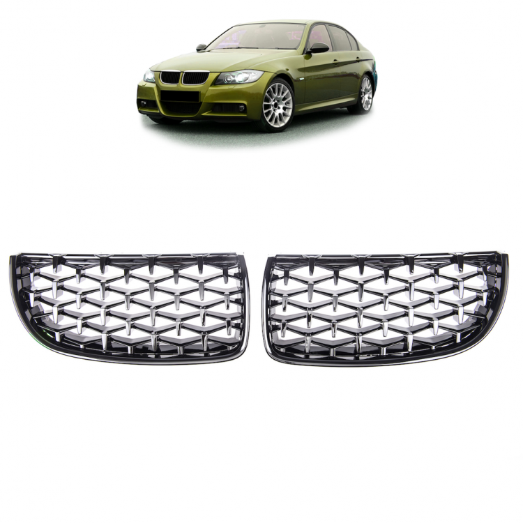 Upgrade "Teardrop" Design Sportgrill Frontnieren für BMW 3er E90/91 05-08 Hochglanz schwarz