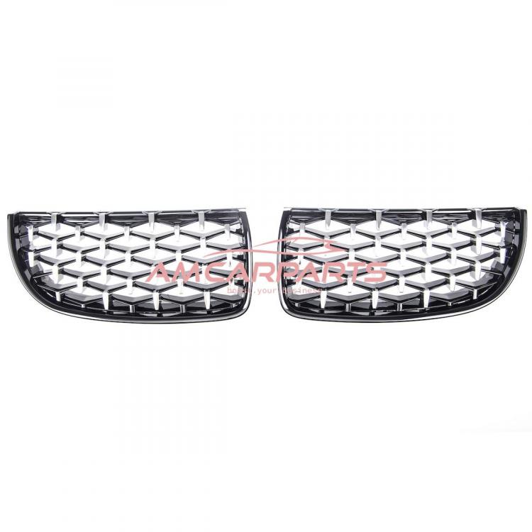 Upgrade "Teardrop" Design Kühlergrill / Sportgrill passend für BMW 3er E90 / E91 Vor-Facelift 05-08 Hochglanz schwarz / chrom