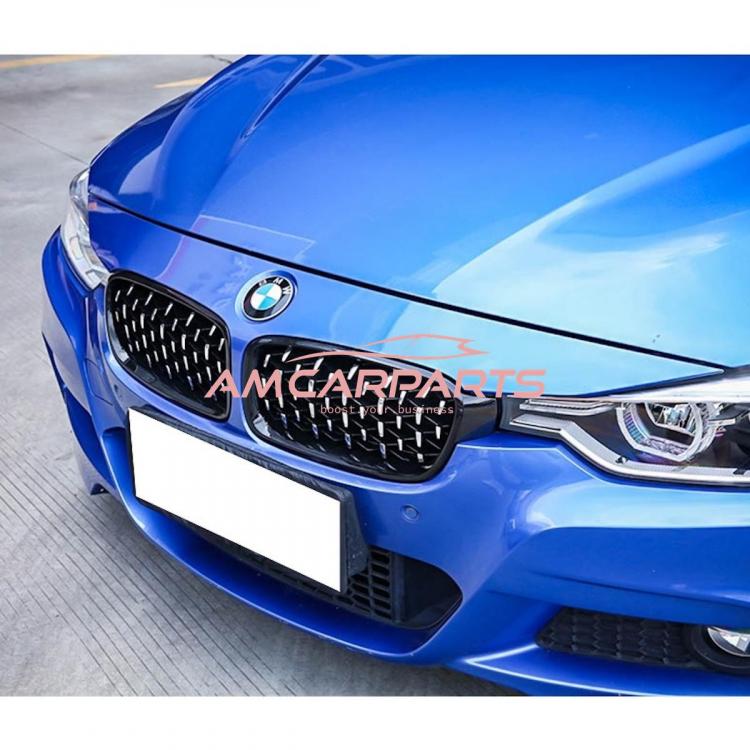 Upgrade "Teardrop" Design Kühlergrill / Sportgrill passend für BMW 3er F30 / F31 11-19 Hochglanz schwarz / chrom