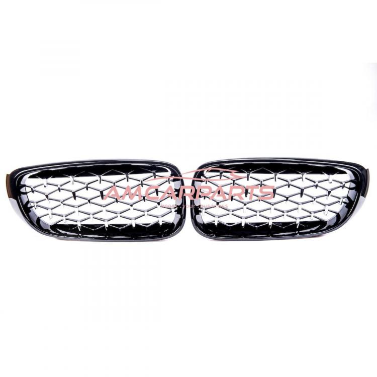 Upgrade "Teardrop" Design Kühlergrill / Sportgrill passend für BMW 3er F34 13-20 Hochglanz schwarz / chrom