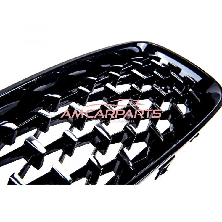 Upgrade "Teardrop" Design Kühlergrill / Sportgrill passend für BMW 3er F34 13-20 Hochglanz schwarz / chrom