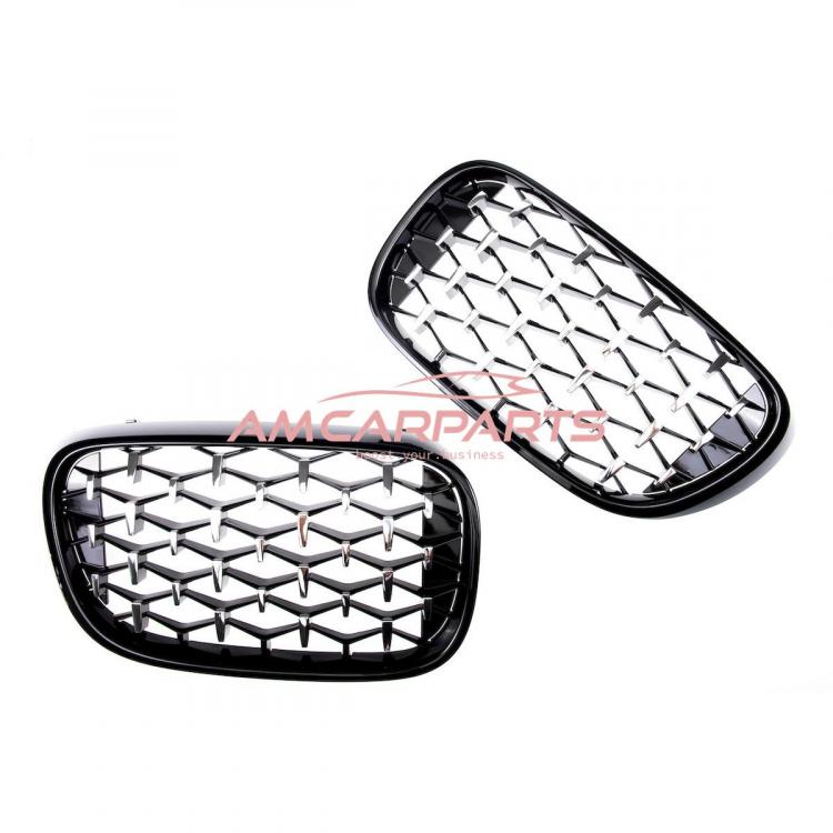 Upgrade "Teardrop" Design Kühlergrill / Sportgrill passend für BMW 7er G11 / G12 Vor-Facelift 15-19 Hochglanz schwarz / chrom