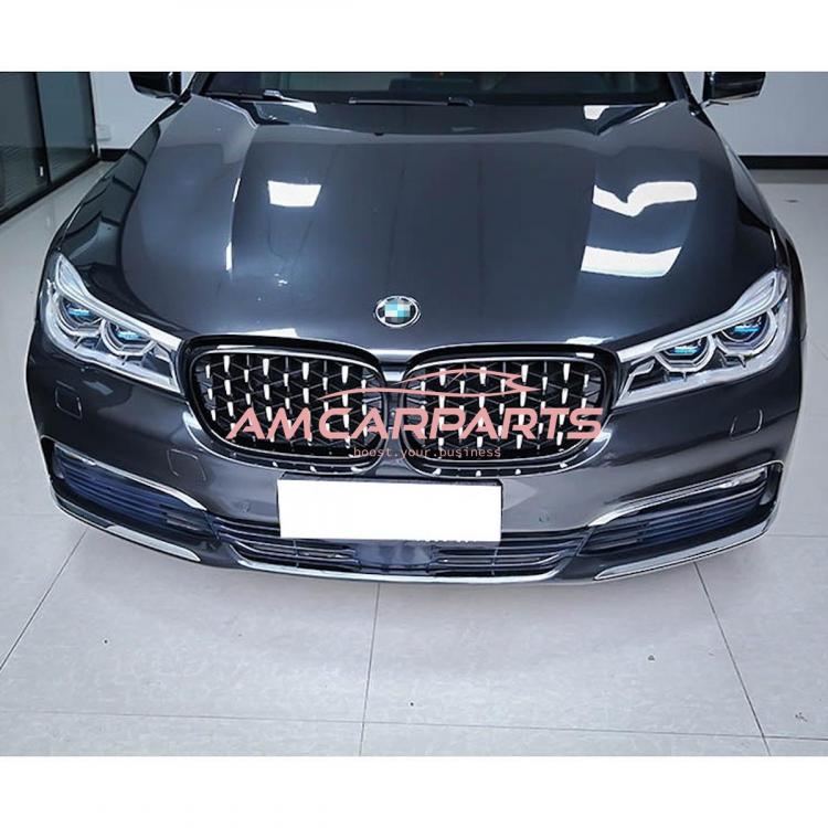 Upgrade "Teardrop" Design Kühlergrill / Sportgrill passend für BMW 7er G11 / G12 Vor-Facelift 15-19 Hochglanz schwarz / chrom