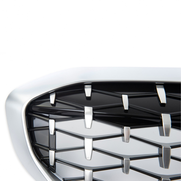 Upgrade "Teardrop" Design Sportgrill Frontnieren für BMW 3er G20 / G21 19-22 Hochglanz schwarz/Matt silber