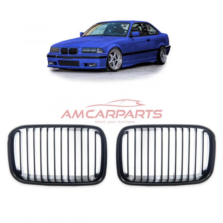 Upgrade Design Kühlergrill / Sportgrill passend für BMW 3er E36 91-96 Hochglanz schwarz