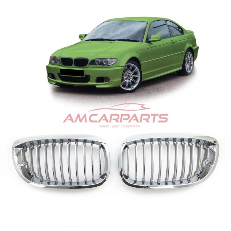 Upgrade Design Kühlergrill / Sportgrill passend für BMW 3er E46 Facelift Coupe/Cabrio 03-06 chrom