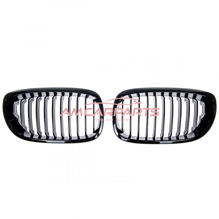 Preview: Upgrade Design Kühlergrill / Sportgrill passend für BMW 3er E46 Facelift 03-07 Hochglanz schwarz