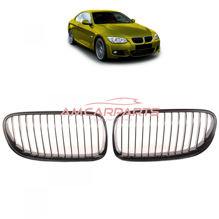 Upgrade Design Kühlergrill / Sportgrill passend für BMW 3er E92 / E93 Facelift 10-13 Hochglanz schwarz