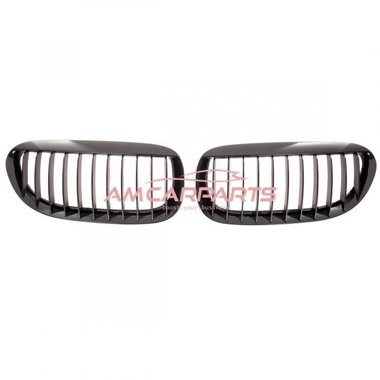 Preview: Upgrade Design Kühlergrill / Sportgrill passend für BMW 6er E63 / E64 03-10 Hochglanz schwarz