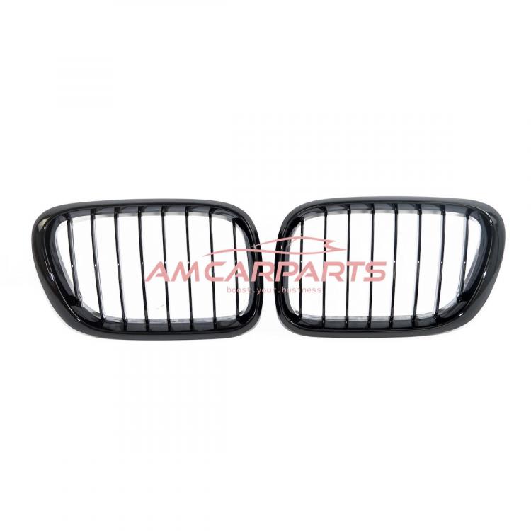 Preview: Upgrade Design Kühlergrill / Sportgrill passend für BMW X5 E53 Vor-Facelift 99-03 Hochglanz schwarz