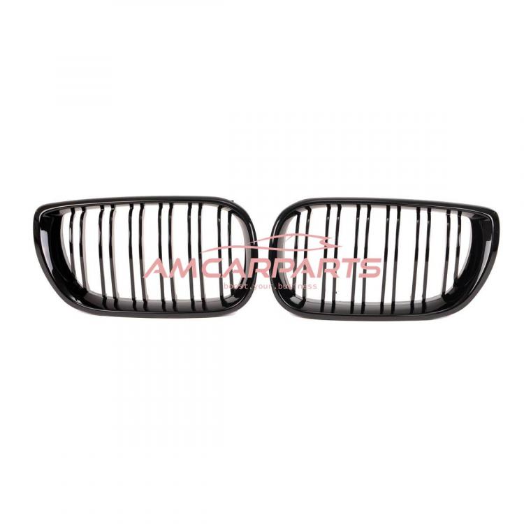Preview: Upgrade Design Kühlergrill / Sportgrill passend für BMW 3er E46 Facelift 01-05 Hochglanz schwarz