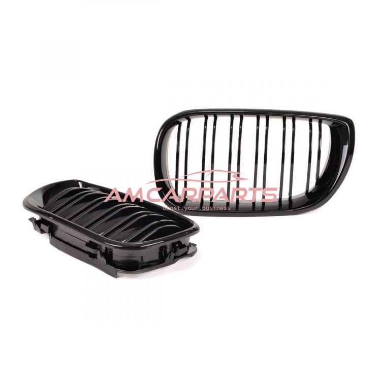 Preview: Upgrade Design Kühlergrill / Sportgrill passend für BMW 3er E46 Facelift 01-05 Hochglanz schwarz