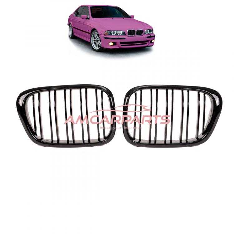 Upgrade Design Kühlergrill / Sportgrill passend für BMW 5er E39 95-03 Hochglanz schwarz
