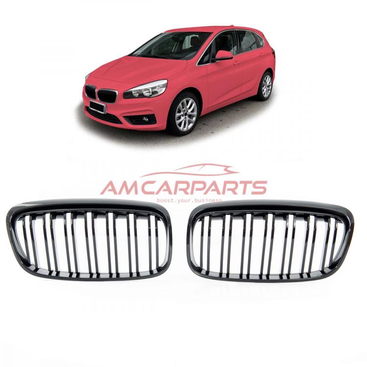 Upgrade Design Kühlergrill / Sportgrill passend für BMW 2er F45 Vor-Facelift 14-18 Hochglanz schwarz