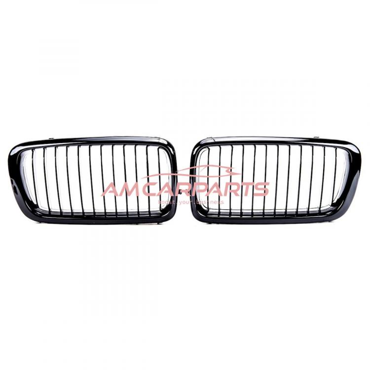 Preview: Upgrade Design Kühlergrill / Sportgrill passend für BMW 7er E38 94-01 Hochglanz schwarz