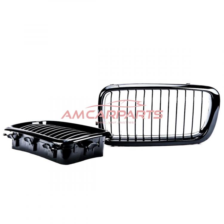 Preview: Upgrade Design Kühlergrill / Sportgrill passend für BMW 7er E38 94-01 Hochglanz schwarz