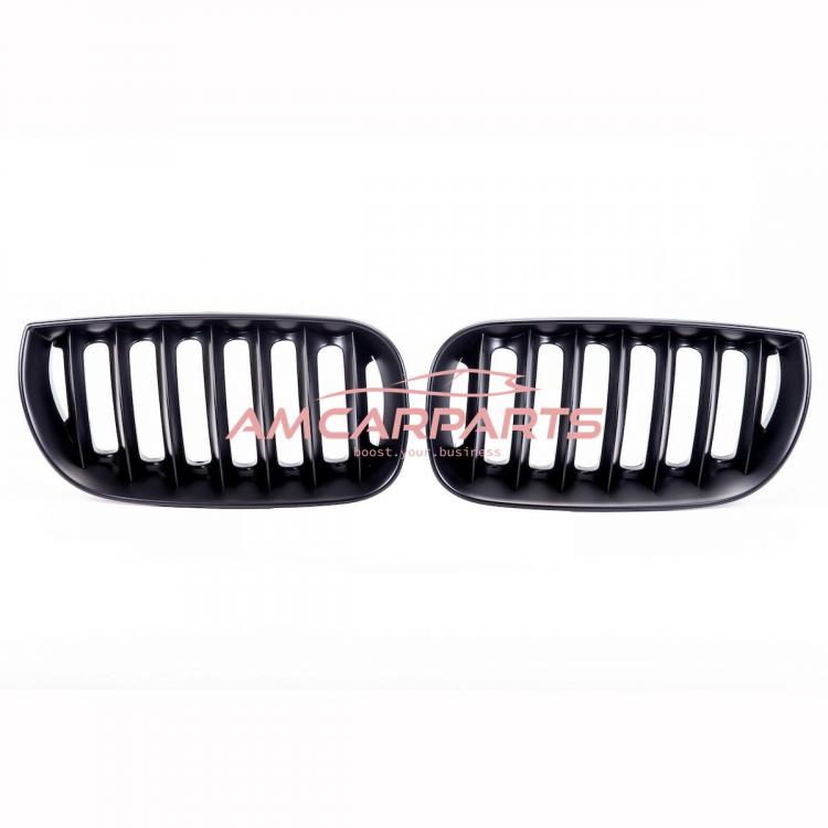 Upgrade Design Kühlergrill / Sportgrill passend für BMW X3 E83 Vor-Facelift 03-06 Matt schwarz