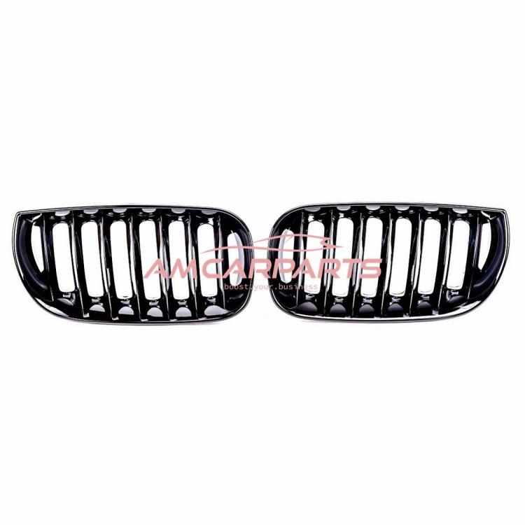 Upgrade Design Kühlergrill / Sportgrill passend für BMW X3 E83 Vor-Facelift 03-06 Hochglanz schwarz