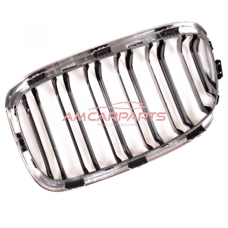 Upgrade Design Kühlergrill / Sportgrill passend für BMW 1er F20 / F21 Vor-Facelift 11-15 Hochglanz schwarz / chrom