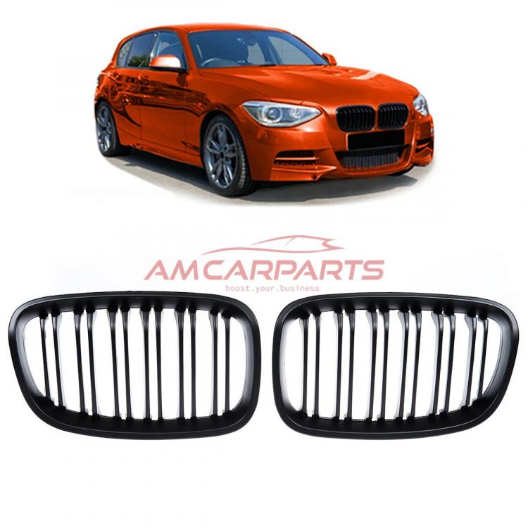 Upgrade Design Kühlergrill / Sportgrill passend für BMW 1er F20 / F21 Vor-Facelift 11-15 Matt schwarz