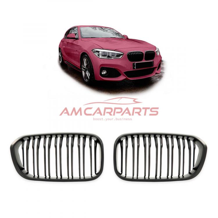 Upgrade Design Kühlergrill / Sportgrill passend für BMW 1er F20 / F21 Facelift 15-19 Matt schwarz