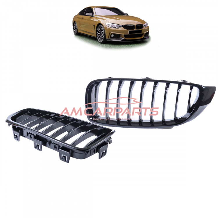 Upgrade Design Kühlergrill / Sportgrill passend für BMW 4er F32 / F33 / F36 13-21 Hochglanz schwarz