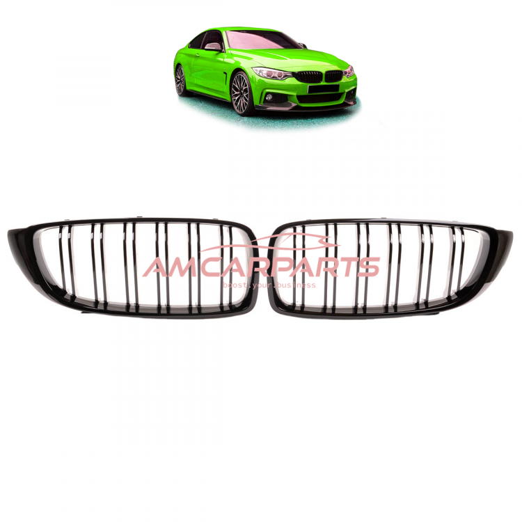 Upgrade Design Kühlergrill / Sportgrill passend für BMW 4er F32 / F33 / F36 13-21 Hochglanz schwarz