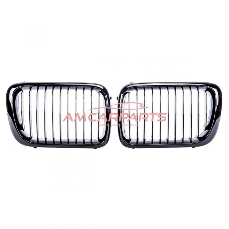 Preview: Upgrade Design Kühlergrill / Sportgrill passend für BMW 3er E36 Facelift 96-99 Hochglanz schwarz