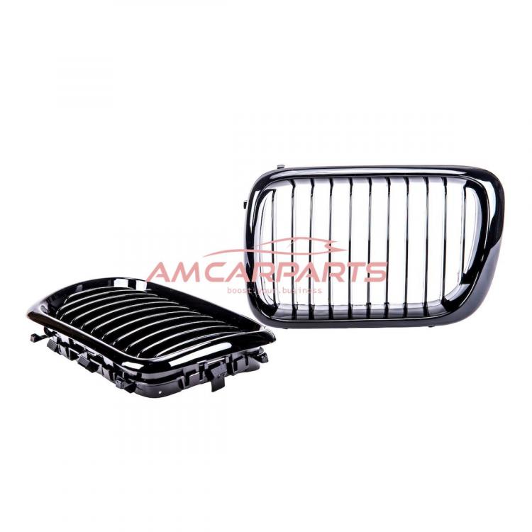 Preview: Upgrade Design Kühlergrill / Sportgrill passend für BMW 3er E36 Facelift 96-99 Hochglanz schwarz