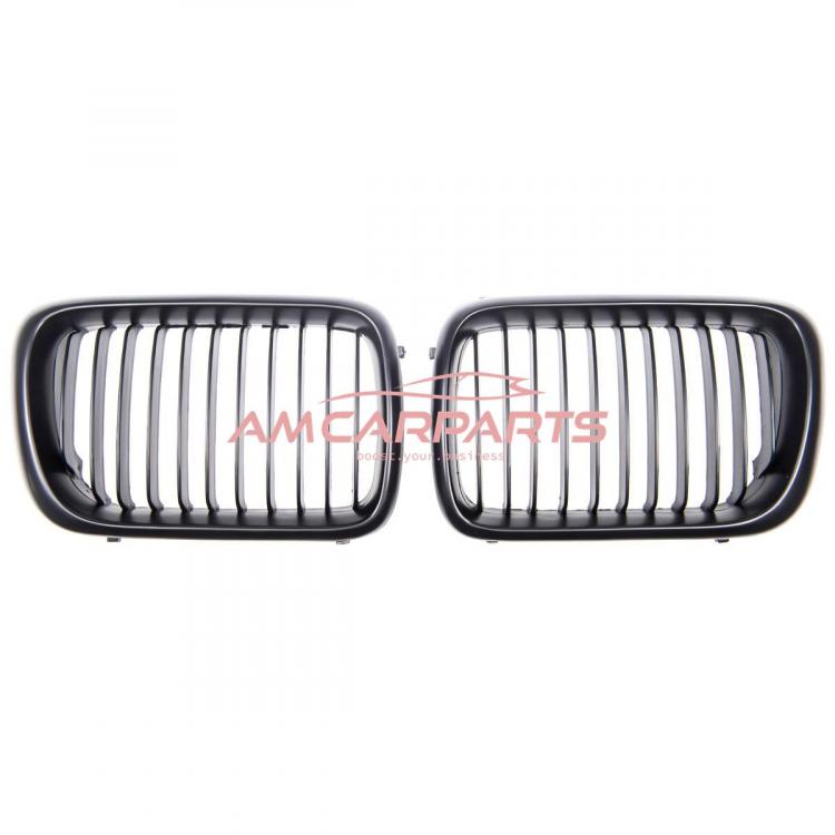 Preview: Upgrade Design Kühlergrill / Sportgrill passend für BMW 3er E36 Facelift 96-99 Matt schwarz